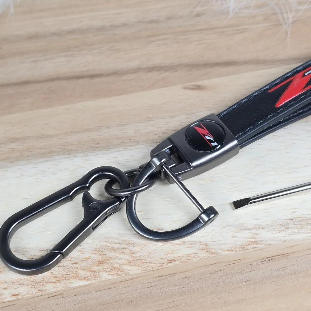 Black Leather Keychain with Screwdriver for Z71 Chevy Silverado or Colorado New